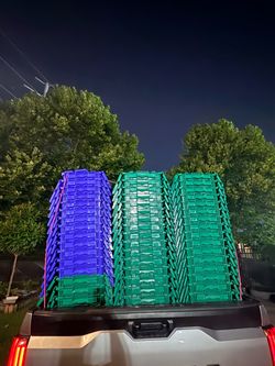 Lot of Stackable Plastic Storage Crates
