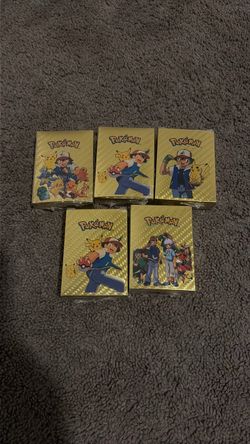 Pokémon Gold Foil Card Packs – Lot of 5