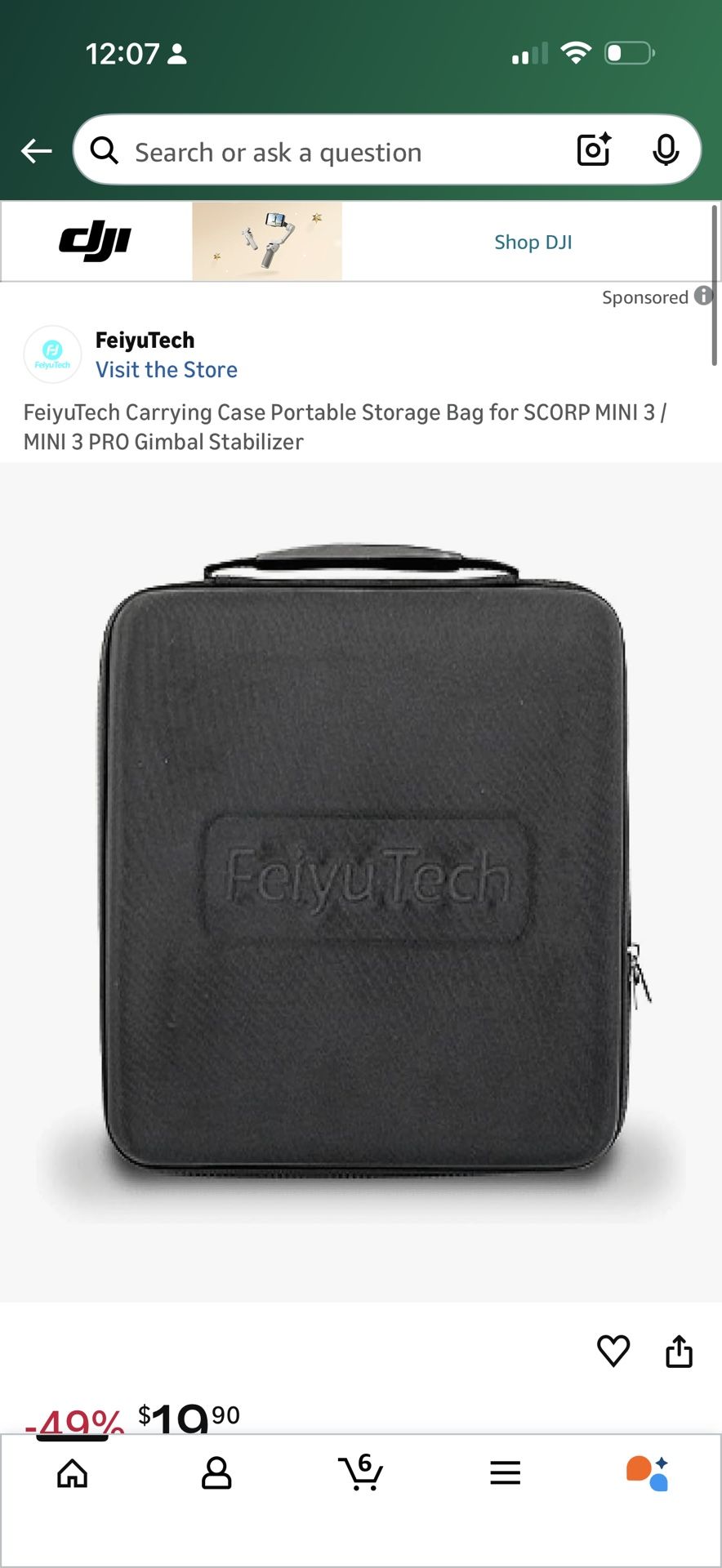 FeiyuTech Carrying Case Portable Storage Bag for SCORP MINI 3 / MINI 3 PRO Gimbal Stabilizer