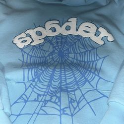 Spider Hoodie Sky Blue Rhinestone