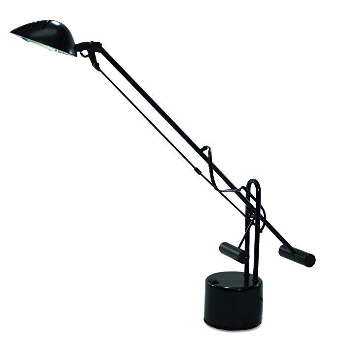 LEDU Counter-Balanced Halogen Arm Desk Lamp, 22-Inch, Black