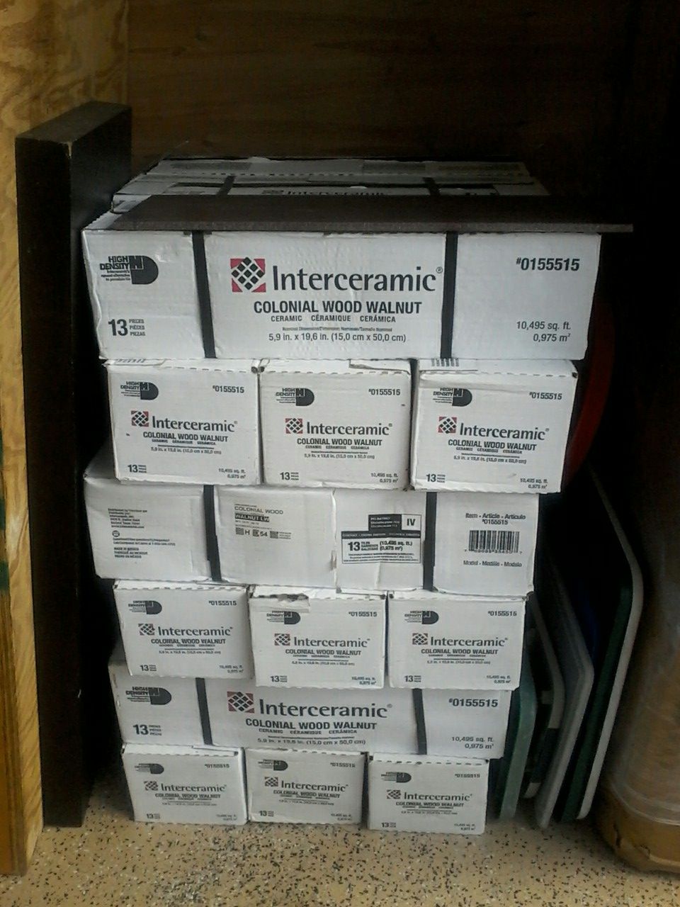 Interceramic Colonial Wood Walnut Ceramic Tile (18 Boxes) NEW