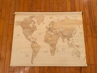 Hanging world map canvas tapestry