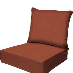 Honeycomb Outdoor Heritage Deep Seat, 24 x 23, Textured Solid Terracotta Chair Cushion with Removable Cover, for Patio Furniture