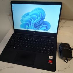 Hp 14" Laptop - Intel Core 3.2ghz CPU, 4gb RAM, Fast 128gb Nvme SSD, Windows 11, USB-C, Light Gaming Radeon GPU (Near NEW)