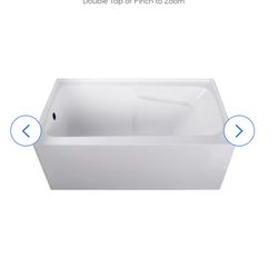 Kingston Brass Aqua Eden 30-in x 54-in White Acrylic Rectangle Alcove Soaking Bathtub ( Left Drain )