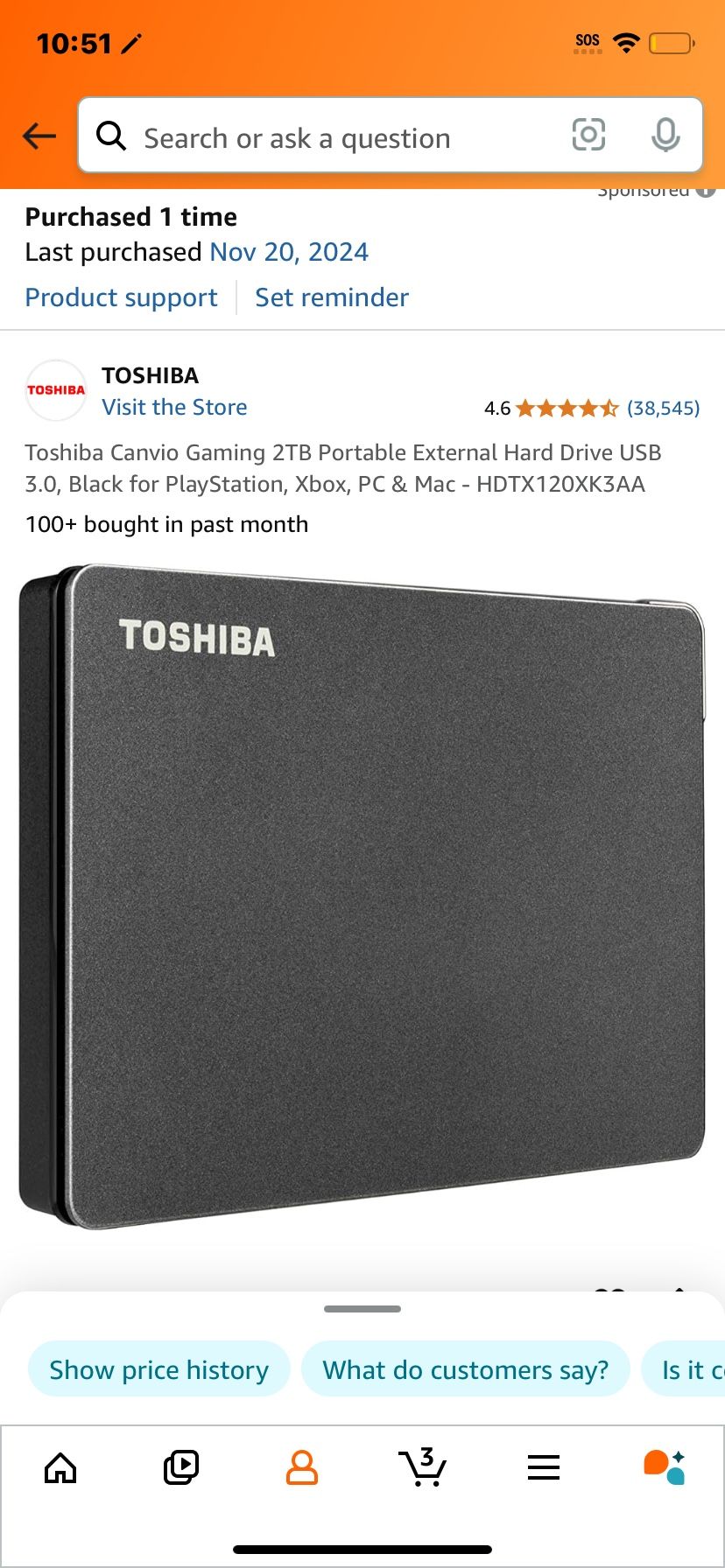 Toshiba External 2Tb Drive Gray