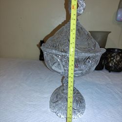 Beautiful Cut Glass Crystal Candy Dish