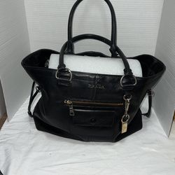 Black Leather Tote Bag