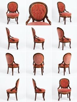 Restored 1860s Solid Walnut Parlor Chair in Muted Rose Velvet