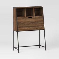 Loring Secretary Desk with Hutch and Charging Station Walnut