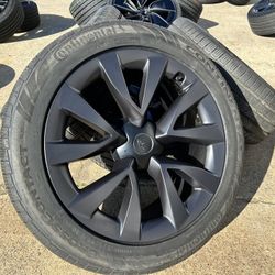 FREE INSTALL 2025 Tesla Model X 20" Cyberstream Gunmetal Continental 99% TIRES SENSORS