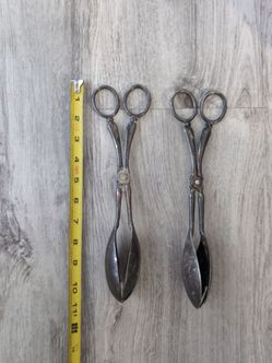 Silver plated salad tongs