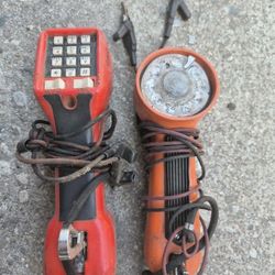 BELL SYSTEM Lineman's Rotary Dial Field Test Phone And Gray Phone Classic Vintage