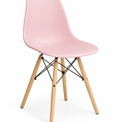 Pink Dining Chair with Wood Legs Set of 4