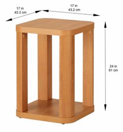 Modern Light Oak End Table with Shelf