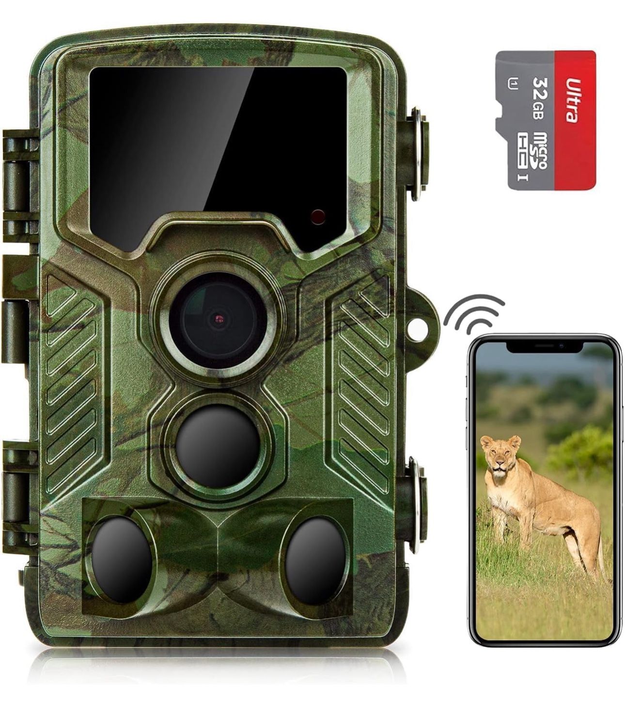Trail Camera Sends Picture to Cell Phone, 4K WiFi Trail Camera, Trail Cam with 49 Pcs No Glow LEDs Game Cameras with Night Vision with 125° Range, 0.1