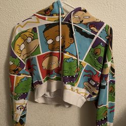 Nickelodeon Rugrats Hoodie Womens- Medium- Cropped Sweatshirt