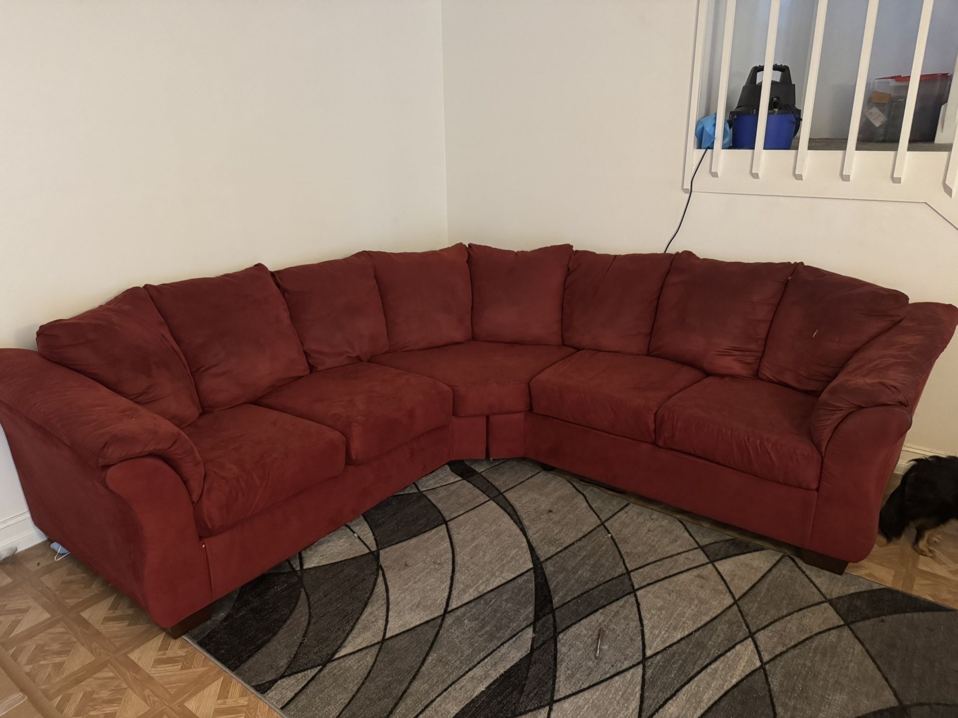 Red L Shape Couch