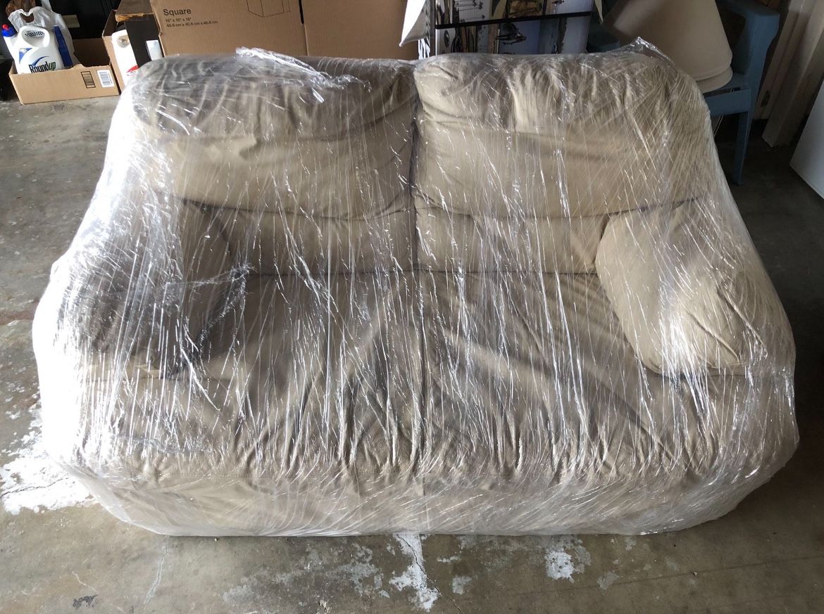 FREE - White Leather Love Seat