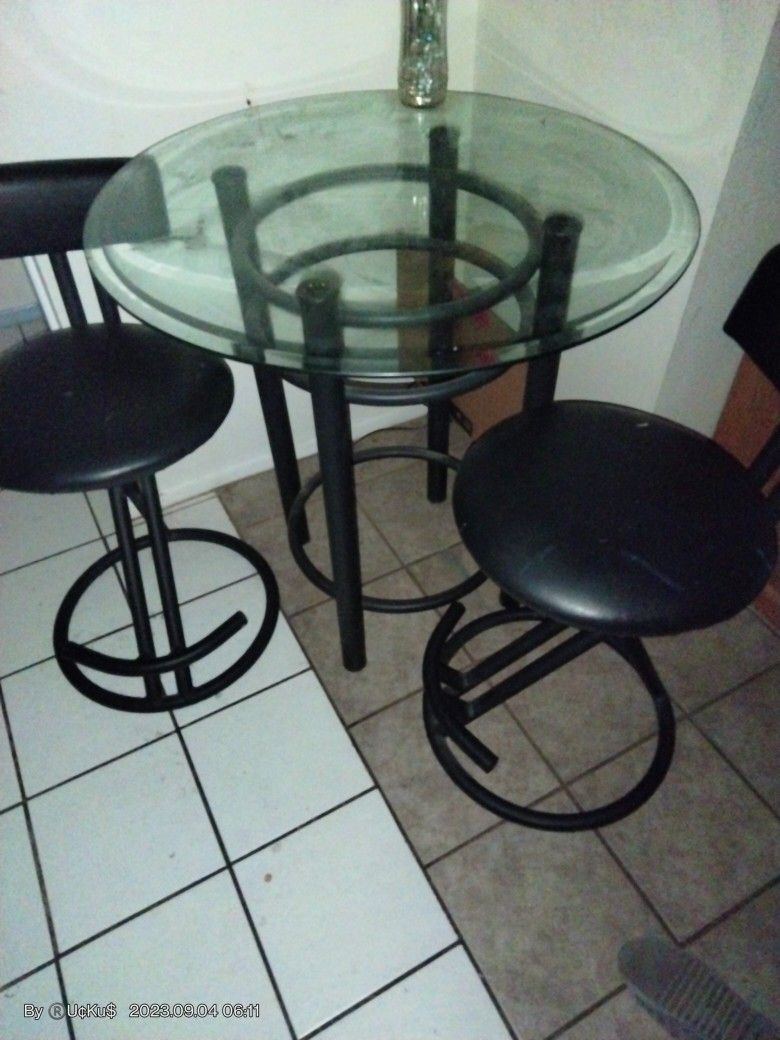 Glass Table & 2 Chairs