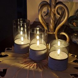 Set of Three (3) Bohemia Flameless Battery Operated Candles (NEW)