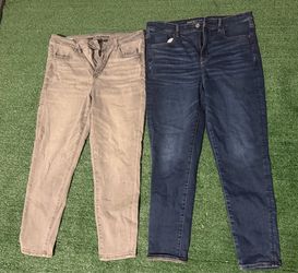 AE hi rise skinny’s size 14short $20 for both