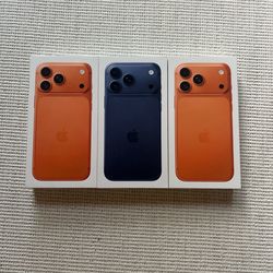iPhone 17 Pro Max EMPTY BOXES (Lot of 3) — 256GB Cosmic Orange & Deep Blue