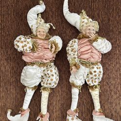 Set of Two Vintage Jester Dolls