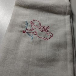 Custom Embroidered Tea Towel With Cherub