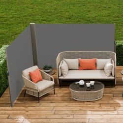 VEVOR Retractable Side Awning, 71''x 236'' Aluminum Outdoor Privacy Screen, 280g Polyester Water-proof Retractable Patio Screen, UV 30+ Room Divider W