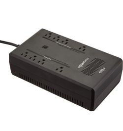 Amazon Basics Standby UPS 600VA 360W Surge Protector Battery Power Backup - 8 Outlets, Black