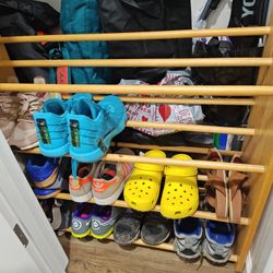 wood shoe rack sturdy and heavy