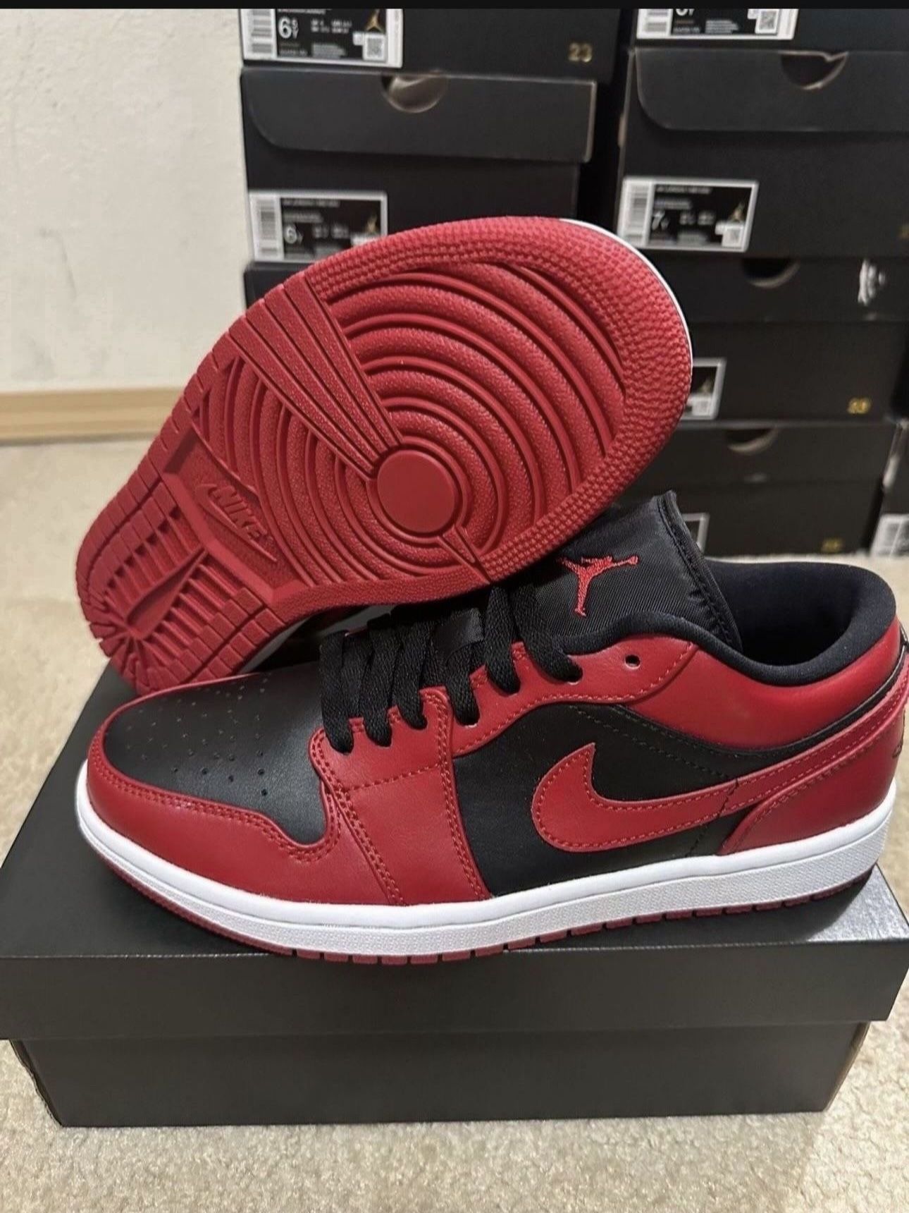 Nike Air Jordan 1 Retro Low Reverse Bred Red Black 553558-606 Size 8 Brand New 