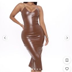 MIDI Fashion Nova Leather Dress