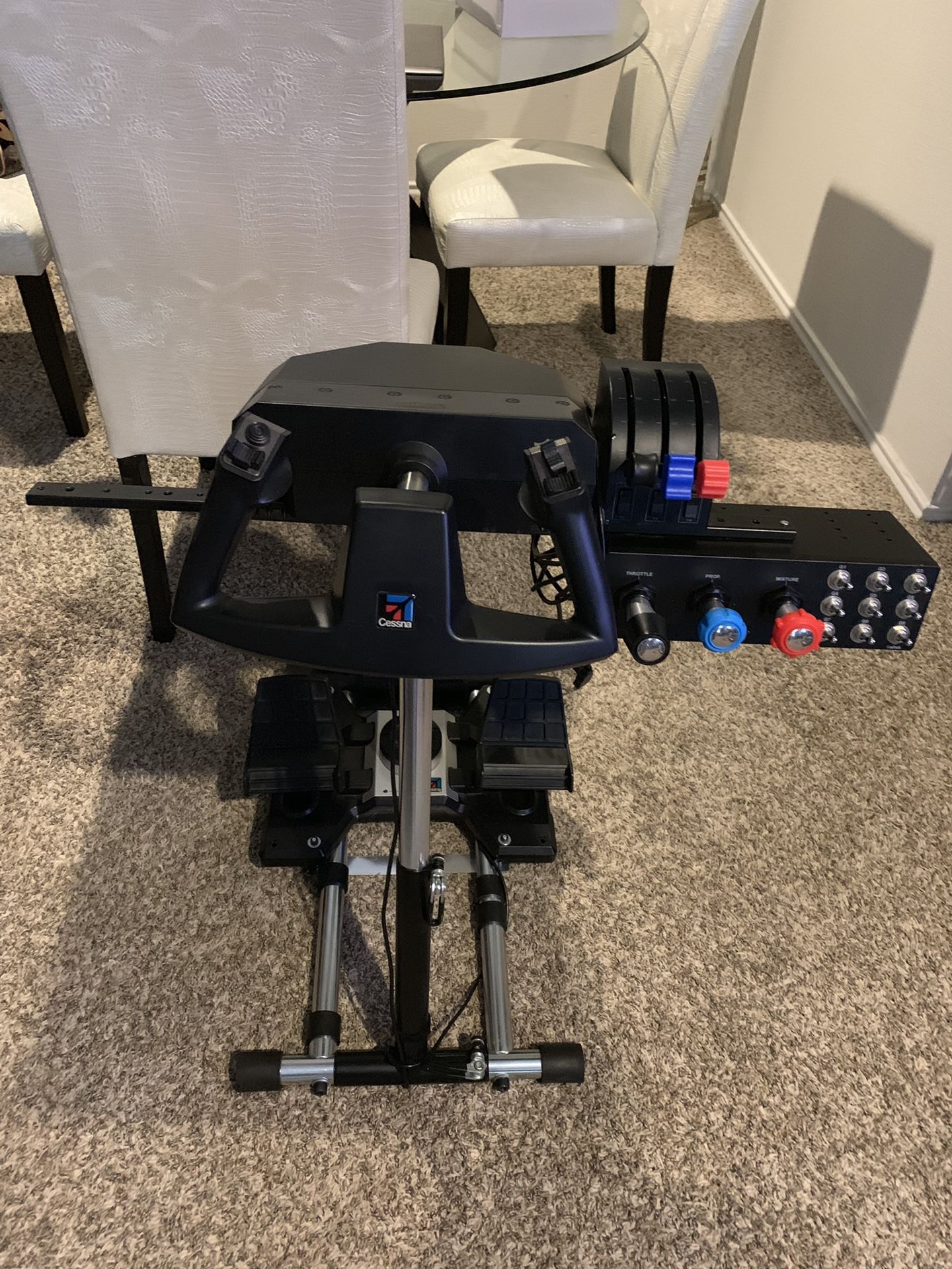 SAITEK PRO FLIGHT CESSNA COCKPIT YOKE,RUDDER PEDALS,THROTTLE/PROP,WHEEL STAND, USB