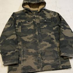 Vintage Lee Camo Sherpa-Lined Jacket Western Men’s Size Medium Grunge