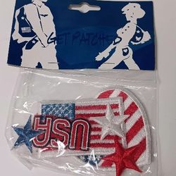 USA Iron-On Patches w Metal Stars