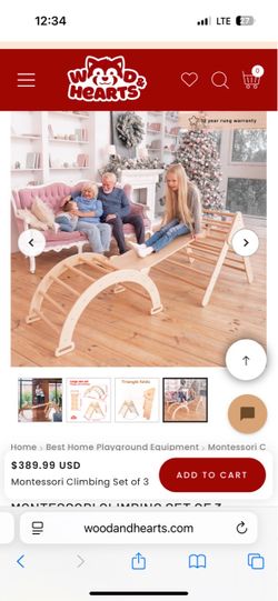 Montessori Climbing Set of 4 (WoodAndHearts Brand - Original $400)