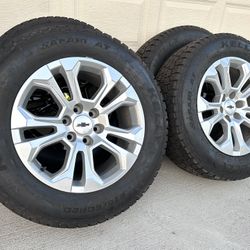 Chevy LTZ OEM 20s Wheels On New 275/60/20 All Terrain Tires.