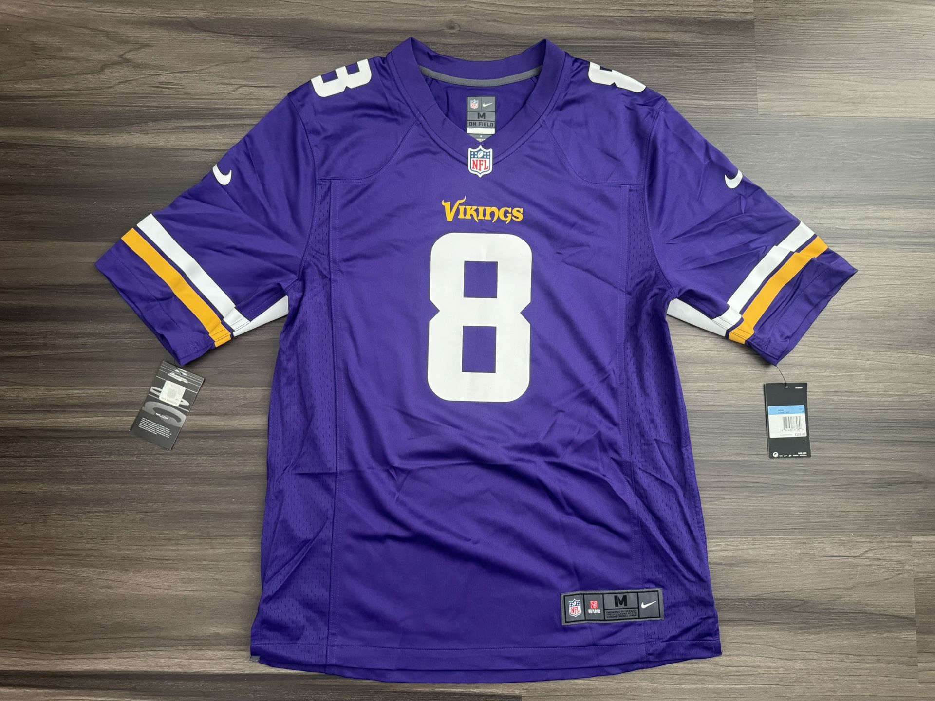 Nike Minnesota Vikings Kirk Cousins #8 On Field Home Purple Jersey Adult Medium 