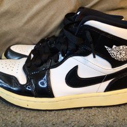 Size 9 Air Jordan 1 Mid Carbon Fiber Black/White DD1649001