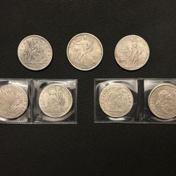 Lot of 7 REPLICA Faux Vintage US Dollar Coins