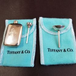Tiny Vintage Tiffany sterling silver perfume flask with funnel