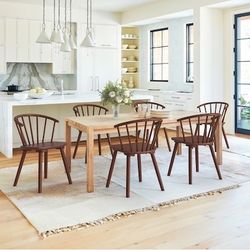 Solid Wood Talia Dining Chair Windsor Back Farmhouse Spindle Dining Chair Side Chair Set of 4