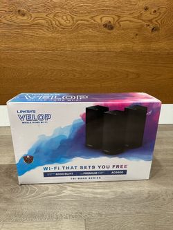 Linksys Velop AC6600 Tri-Band Mesh WiFi System 3-Pack WHW0303B Black NEW SEALED