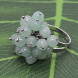 Natural Green Quartz Stone Ring.