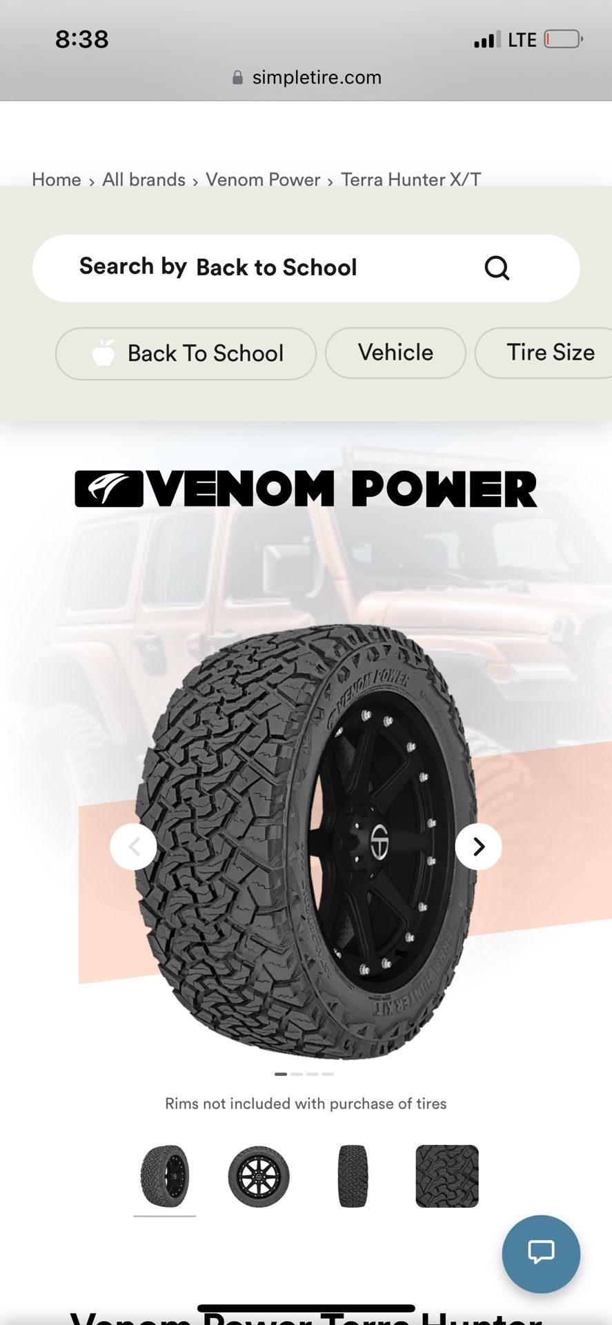 Venom Power Terra Hunter X/T Tires 265/75R16