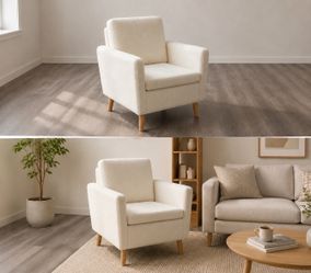 White Boucle Armchair