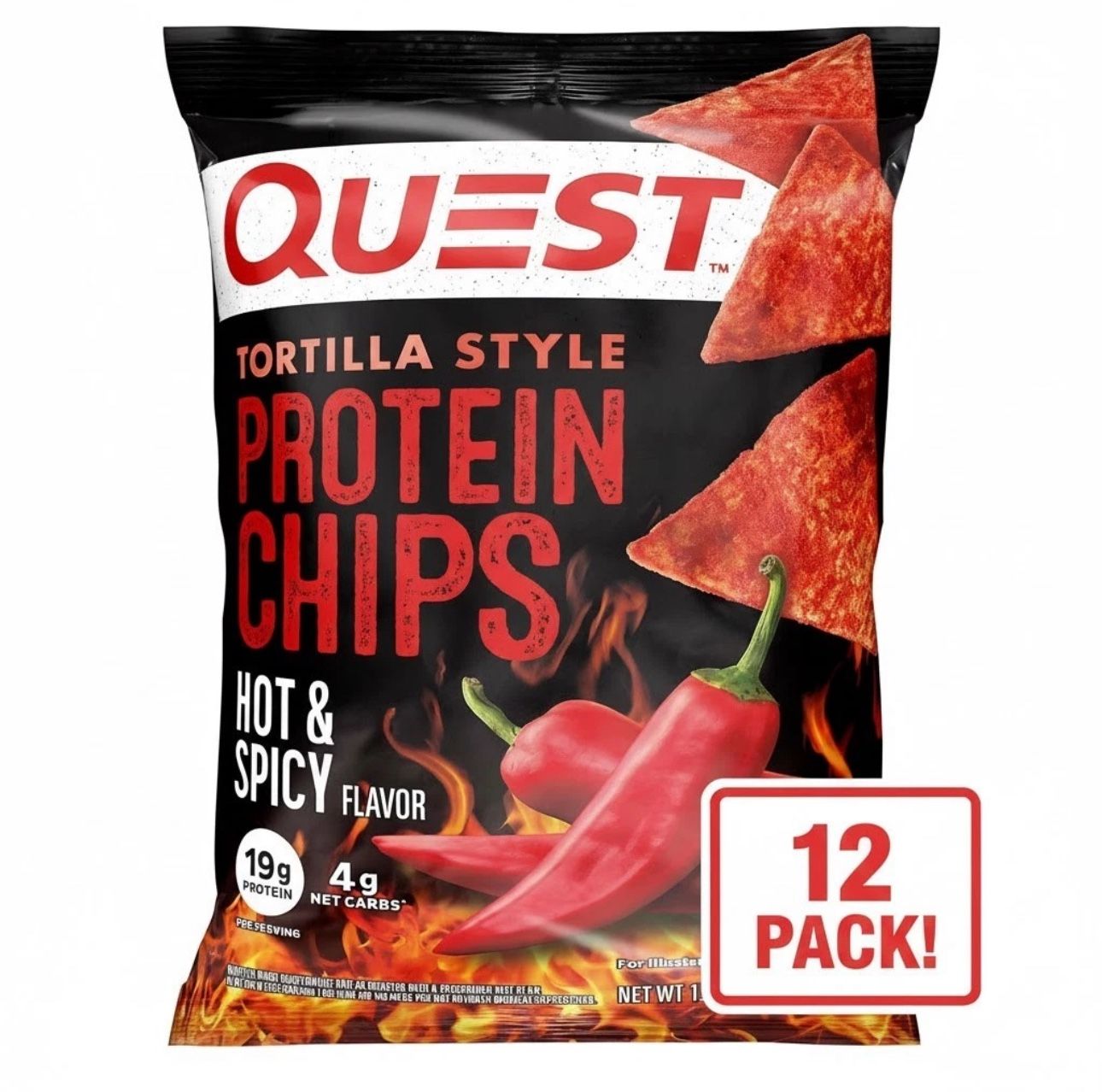 Quest Protein Chips β Hot & Spicy (12-pack case) - 2 Boxes